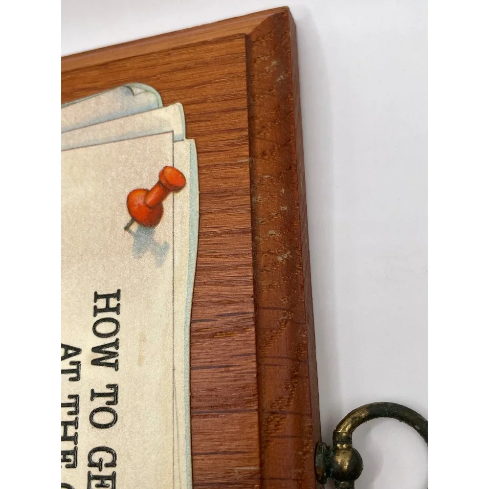 Hallmark Plaque Small Brown 1980 Office Humor Vintage Wood Art DE8046 Gift